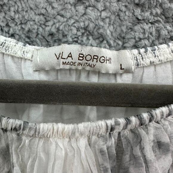 Viola Borghi Women's Large 100% Silk Sheer Long Sleeve Top Flowy Animal Print - Picture 3 of 9